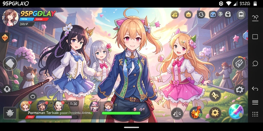 Tampilan gameplay 95PGPLAY dengan karakter Anime yang beraksi.