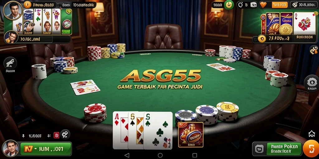 Tampilan screenshot ASG55 menampilkan aksi seru permainan Poker.