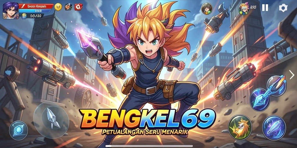Tampilan gameplay BENGKEL69 yang menarik dan penuh warna.