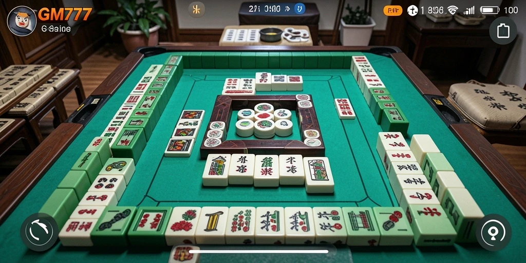 Screenshot gameplay GM777 menampilkan serunya permainan Mahjong.