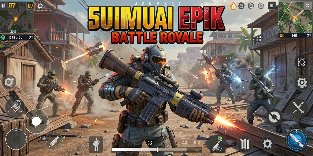 Gameplay seru dan intens dari JUTA7 Battle Royale.