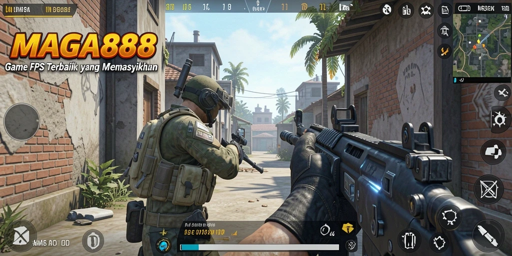 Tangkapan layar utama MAGA888 menampilkan aksi mendebarkan dalam mode FPS.