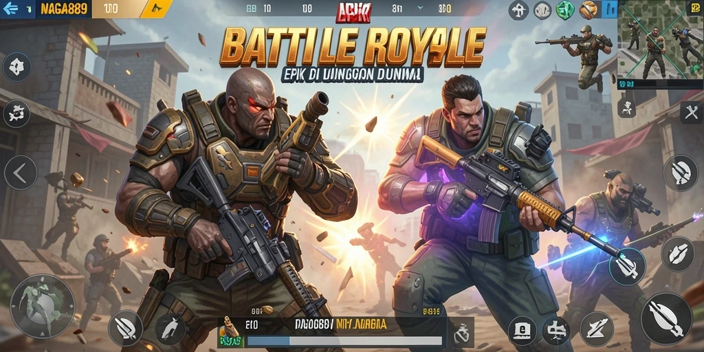 Tangkap momen mendebarkan dari gameplay Battle Royale NAGA889.