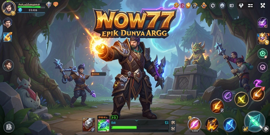 Screenshot gameplay WOW77 menampilkan aksi pertempuran yang mendebarkan.